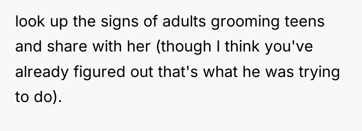 look up the signs of adults grooming teens and share...