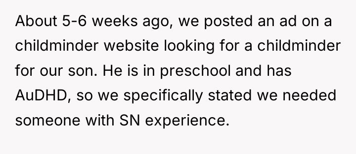 About 5-6 weeks ago, we posted an ad on a...