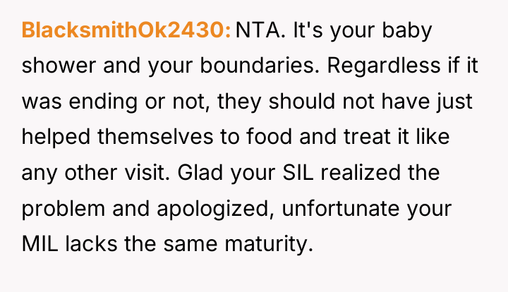 BlacksmithOk2430 NTA. It's your baby shower and your boundaries. Regardless...