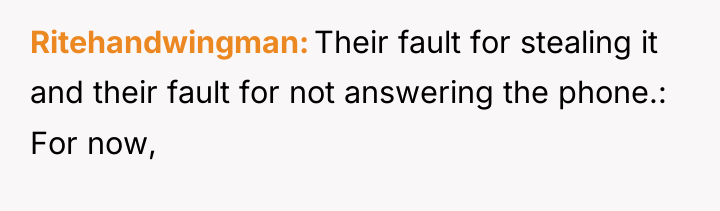 Ritehandwingman Their fault for stealing it and their fault for...