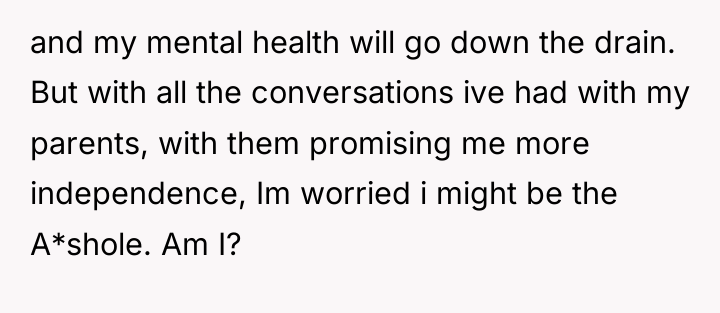 and my mental health will go down the drain. But...