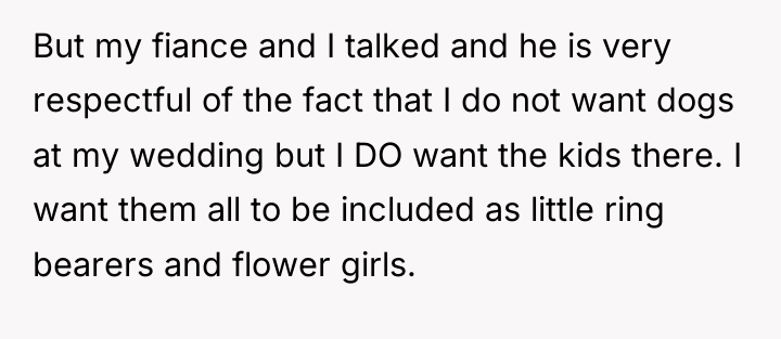 But my fiance and I talked and he is very...