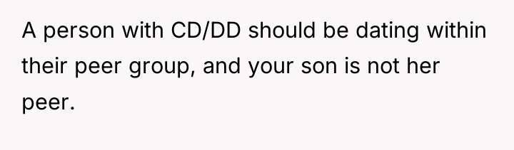 A person with CD/DD should be dating within their peer...