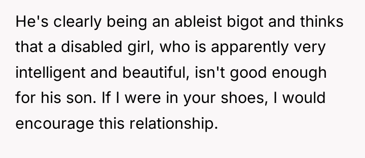 He's clearly being an ableist bigot and thinks that a...