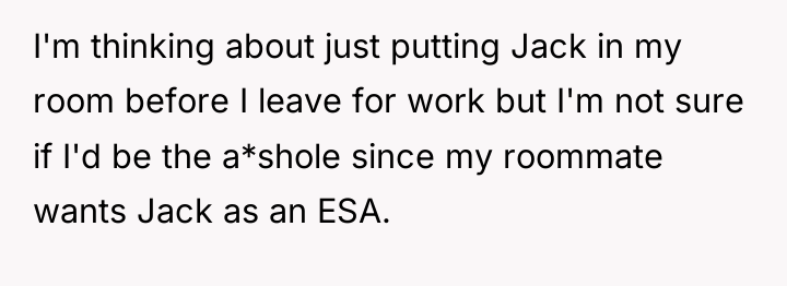I'm thinking about just putting Jack in my room before...
