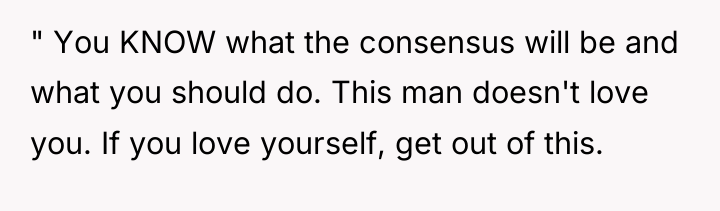 " You KNOW what the consensus will be and what...