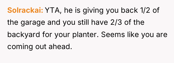 Solrackai YTA, he is giving you back 1/2 of the...