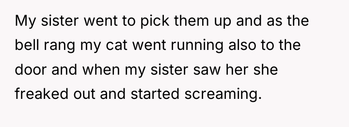 My sister went to pick them up and as the...