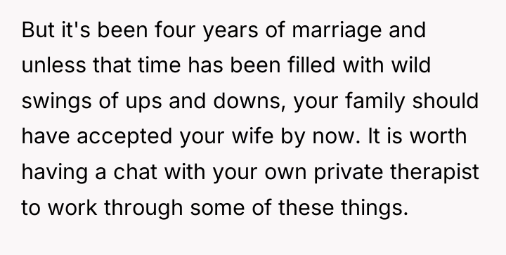 But it's been four years of marriage and unless that...