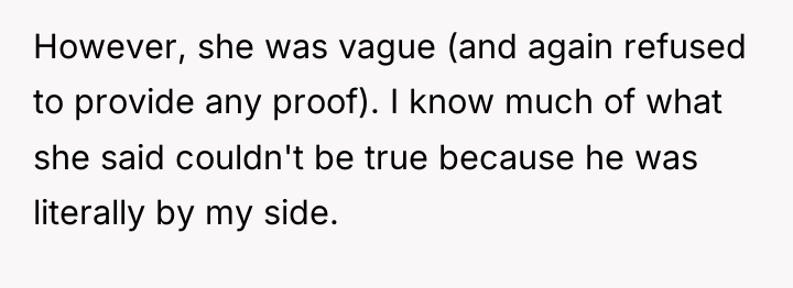 However, she was vague (and again refused to provide any...