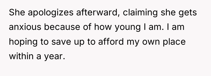 She apologizes afterward, claiming she gets anxious because of how...