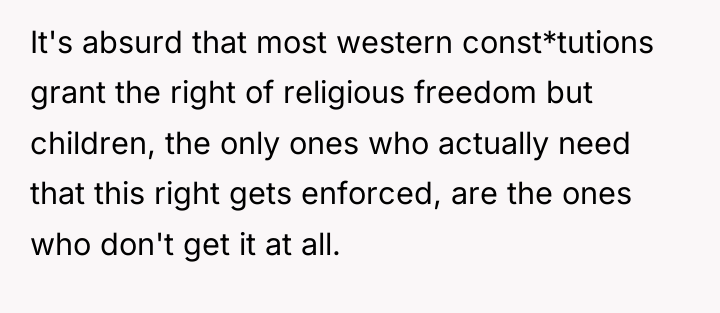 It's absurd that most western const*tutions grant the right of...