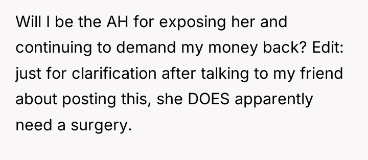 Will I be the AH for exposing her and continuing...