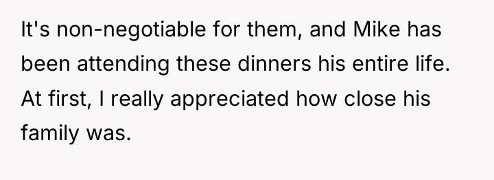 It's non-negotiable for them, and Mike has been attending these...