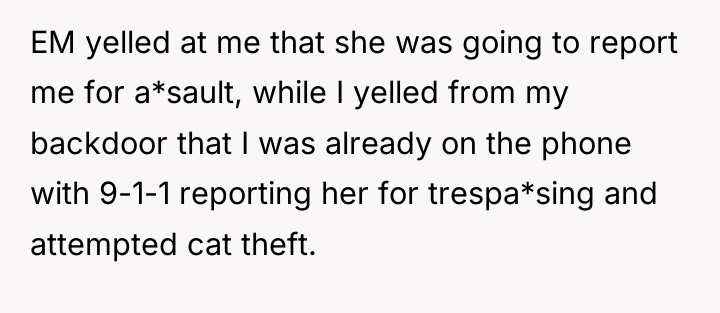 EM yelled at me that she was going to report...