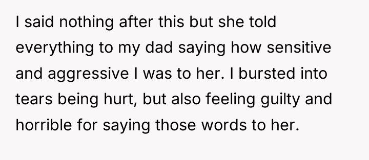 I said nothing after this but she told everything to...
