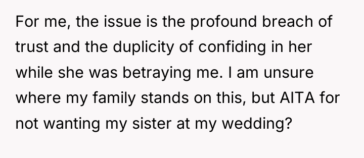 For me, the issue is the profound breach of trust...