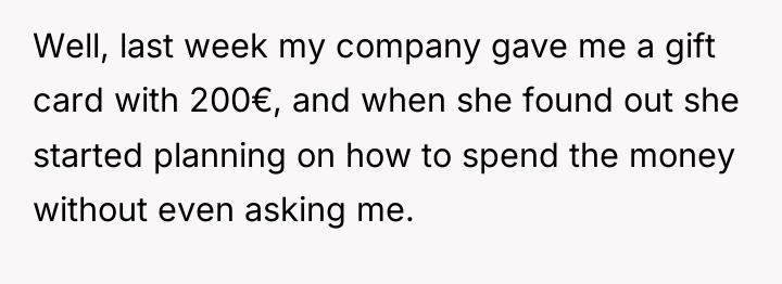 Well, last week my company gave me a gift card...