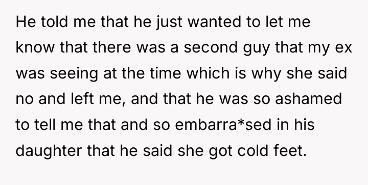 He told me that he just wanted to let me...