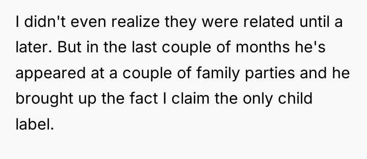 I didn't even realize they were related until a later....