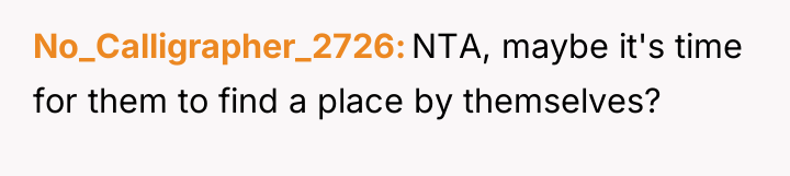 No_Calligrapher_2726 NTA, maybe it's time for them to find a...