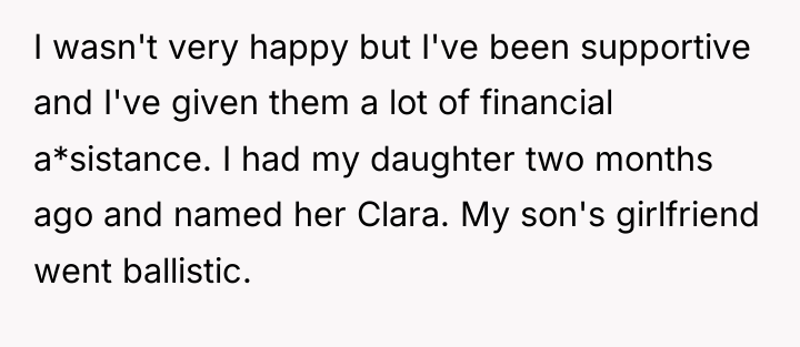 I wasn't very happy but I've been supportive and I've...