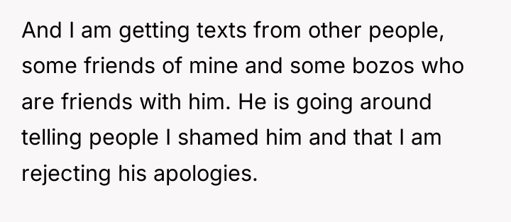 And I am getting texts from other people, some friends...