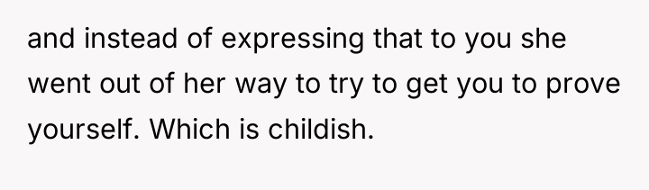 and instead of expressing that to you she went out...