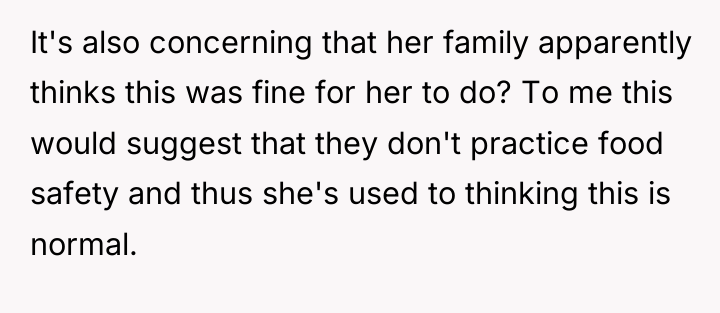 It's also concerning that her family apparently thinks this was...