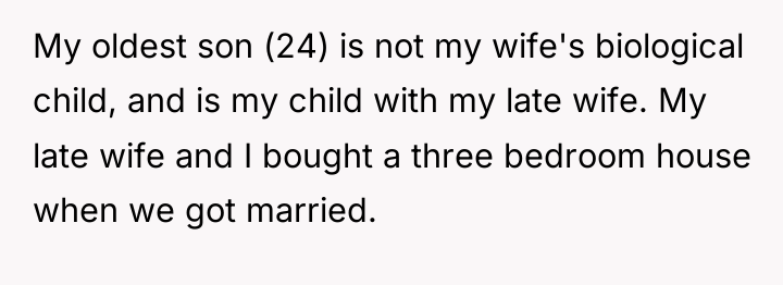 My oldest son (24) is not my wife's biological child,...