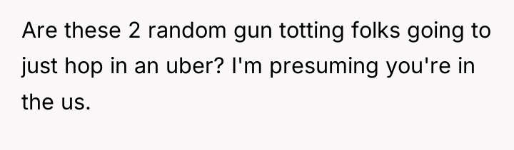 Are these 2 random gun totting folks going to just...