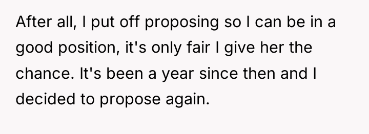After all, I put off proposing so I can be...