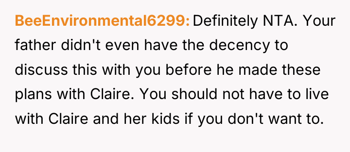BeeEnvironmental6299 Definitely NTA. Your father didn't even have the decency...