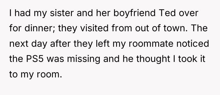 I had my sister and her boyfriend Ted over for...