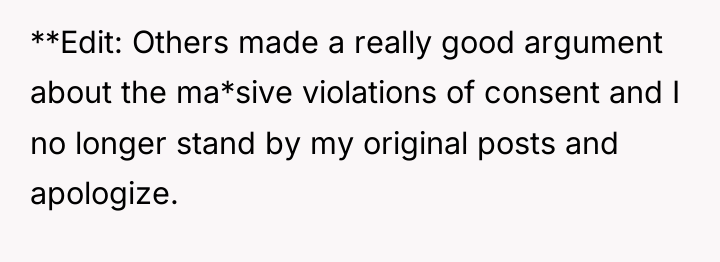 **Edit: Others made a really good argument about the ma*sive...