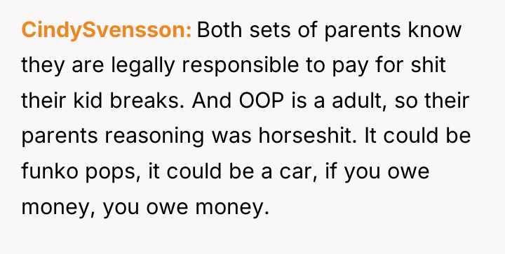 CindySvensson Both sets of parents know they are legally responsible...