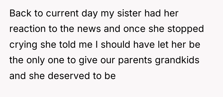 Back to current day my sister had her reaction to...
