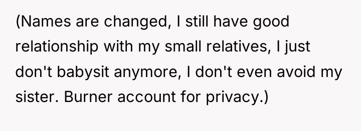(Names are changed, I still have good relationship with my...