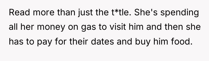 Read more than just the t*tle. She's spending all her...