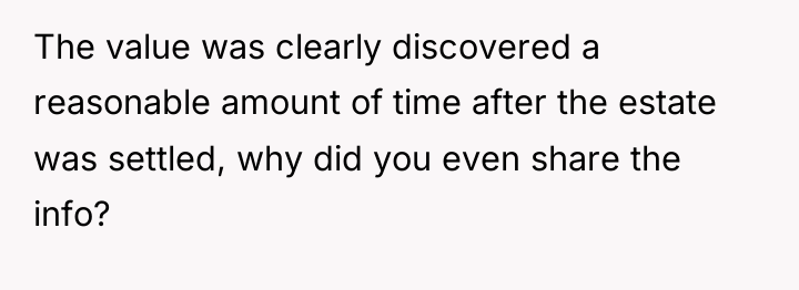 The value was clearly discovered a reasonable amount of time...