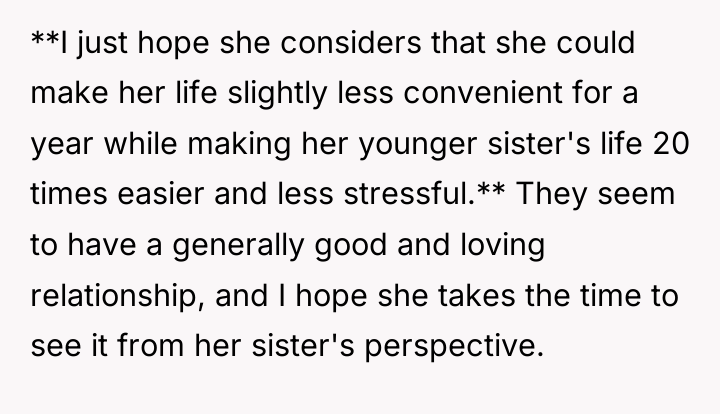 **I just hope she considers that she could make her...