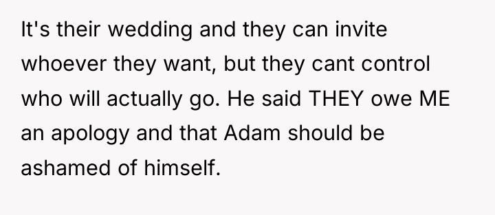 It's their wedding and they can invite whoever they want,...