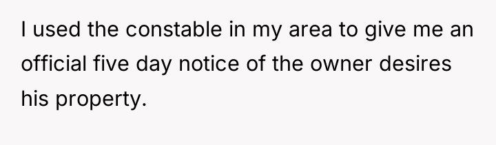 I used the constable in my area to give me...