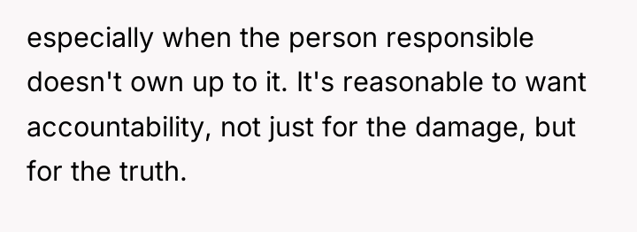 especially when the person responsible doesn't own up to it....