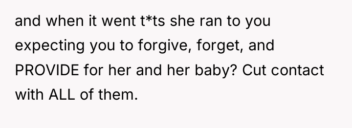 and when it went t*ts she ran to you expecting...