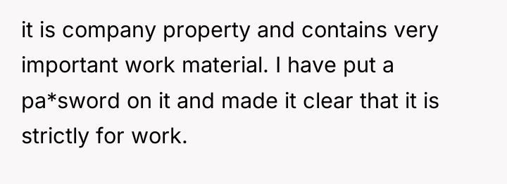 it is company property and contains very important work material....