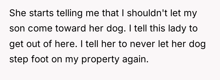 She starts telling me that I shouldn't let my son...