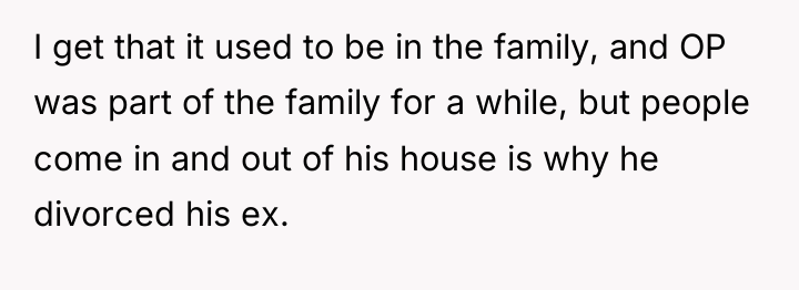 I get that it used to be in the family,...