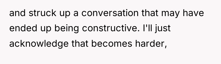 and struck up a conversation that may have ended up...