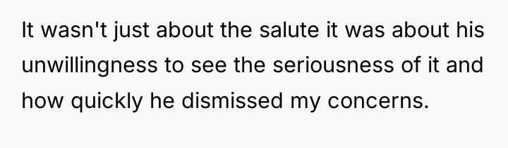 It wasn't just about the salute it was about his...